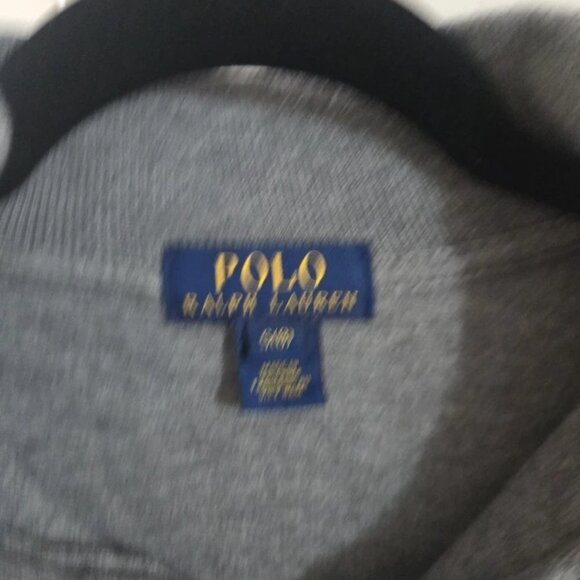 Polo Ralph Lauren Estate Rib Gray quarter Zip Sweatshirt Jacket Boys S Charcoal - Picture 3 of 4